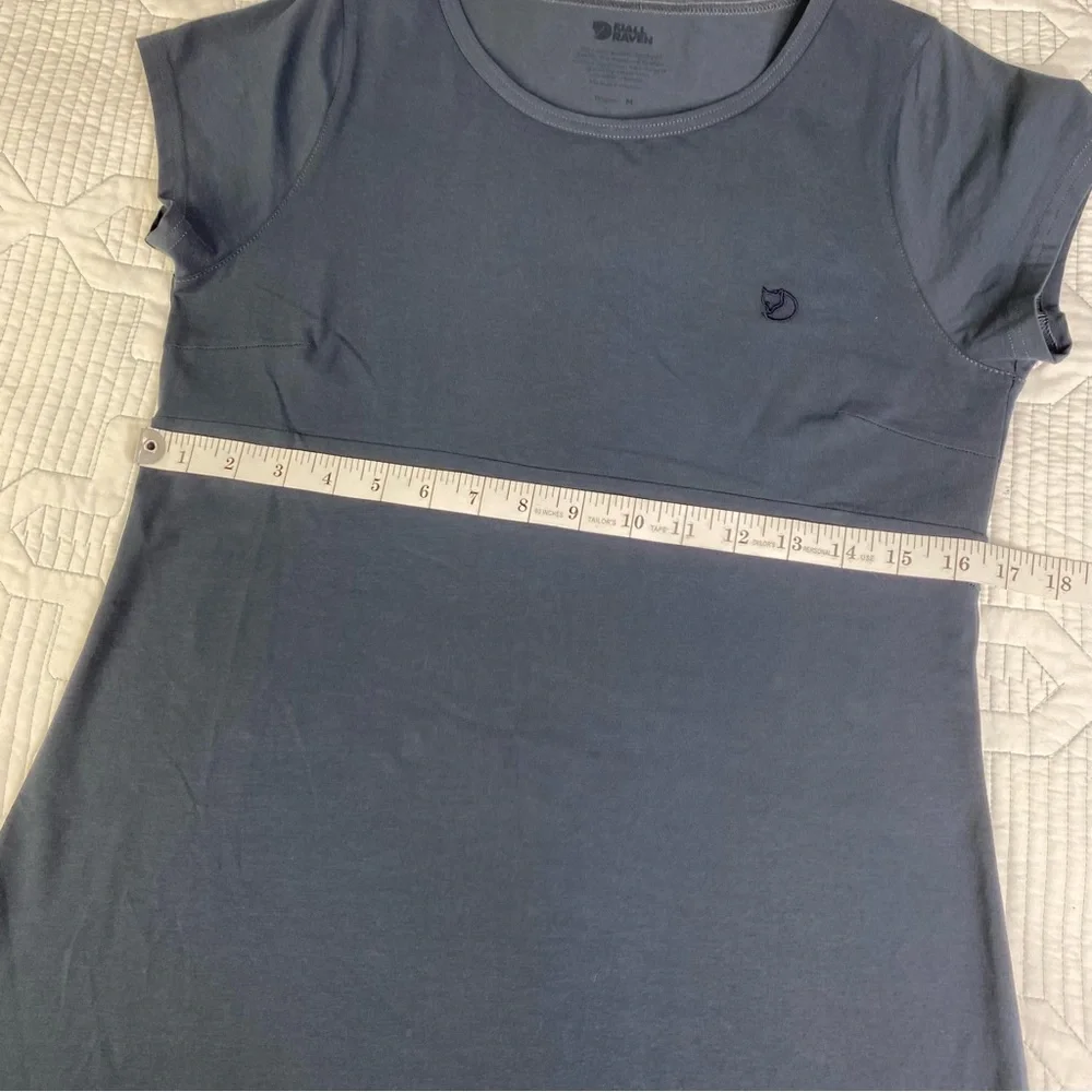 Fjallraven Womens High Coast Cotton Short Sleeve Dress Sz M Blue Gray - Picture 9 of 13